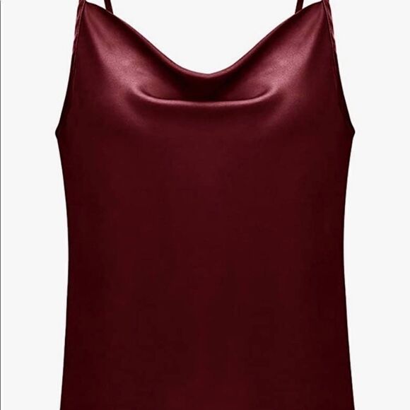 Cowl Neck Satin Cami Silky Cami Tank Top Soft - Picture 4 of 8